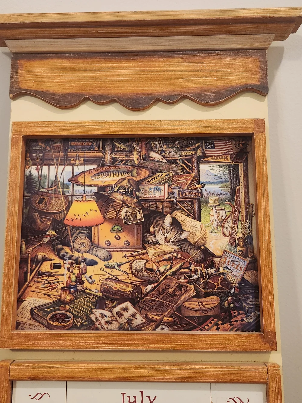 Charles Wysocki Wooden Perpetual Wall Calendar 